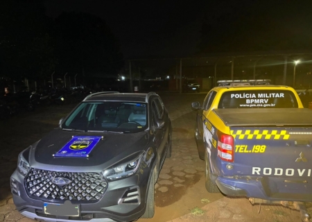 Veículo roubado em Campo Grande é recuperado pela PMR à caminho da fronteira