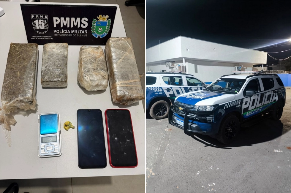 PM prende dois jovens com 2,4 kg de drogas em Nova Alvorada do Sul