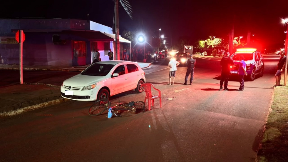 Ciclista de 71 anos fica gravemente ferido após acidente em Rio Brilhante