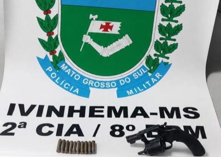 Homem é preso com revólver de numeração suprimida após ameaça em Ivinhema