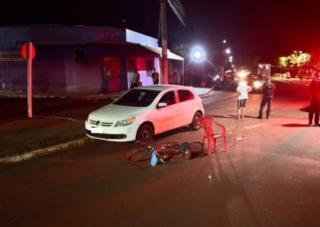 Ciclista de 71 anos fica gravemente ferido após acidente em Rio Brilhante