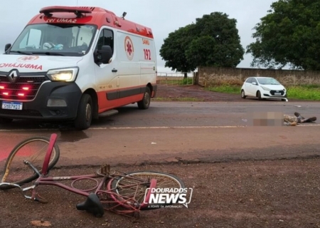Ciclista morre após invadir pista e ser atingido por carro na MS-379 em Dourados