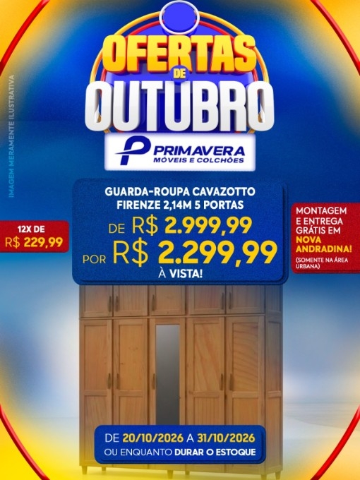 Primavera Móveis anuncia ofertas com descontos de até 44% em Nova Andradina