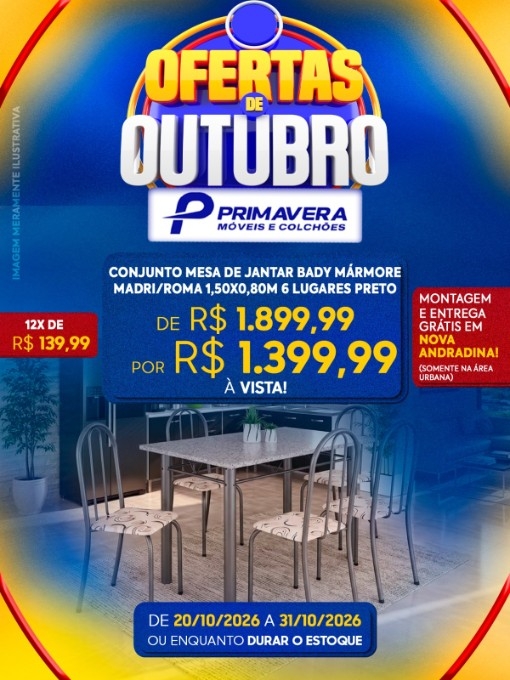 Primavera Móveis anuncia ofertas com descontos de até 44% em Nova Andradina