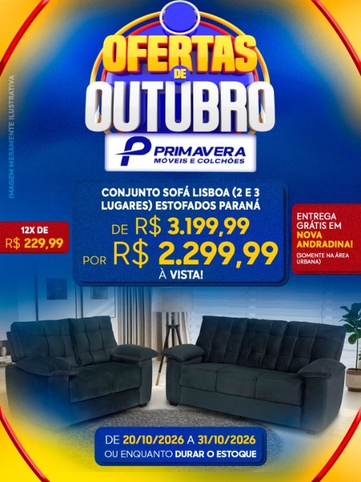 Primavera Móveis anuncia ofertas com descontos de até 44% em Nova Andradina