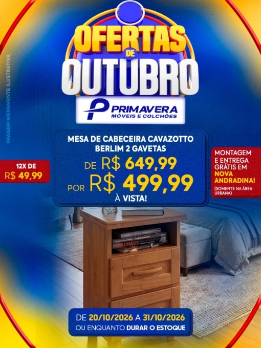 Primavera Móveis anuncia ofertas com descontos de até 44% em Nova Andradina