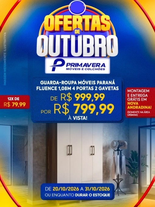 Primavera Móveis anuncia ofertas com descontos de até 44% em Nova Andradina