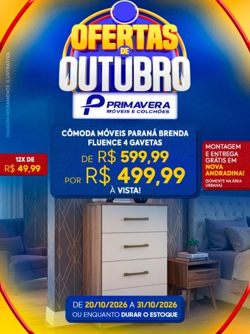 Primavera Móveis anuncia ofertas com descontos de até 44% em Nova Andradina