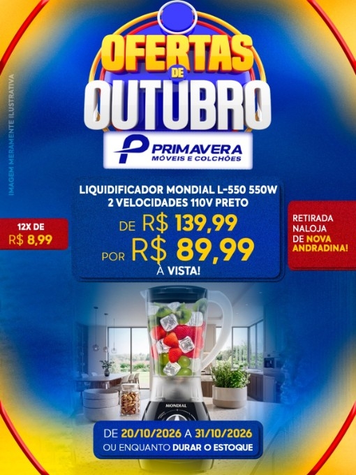 Primavera Móveis anuncia ofertas com descontos de até 44% em Nova Andradina