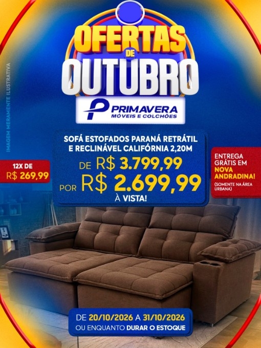 Primavera Móveis anuncia ofertas com descontos de até 44% em Nova Andradina