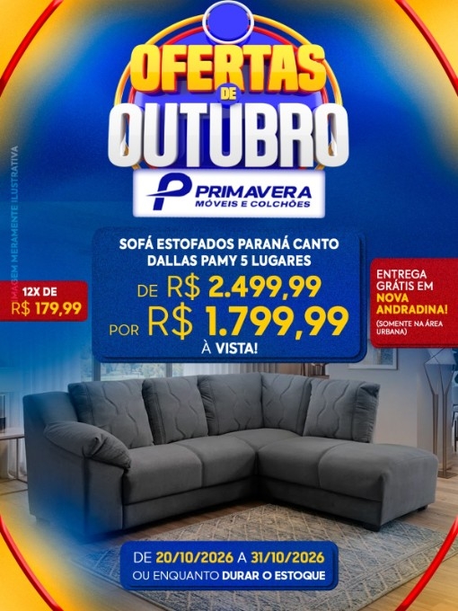 Primavera Móveis anuncia ofertas com descontos de até 44% em Nova Andradina