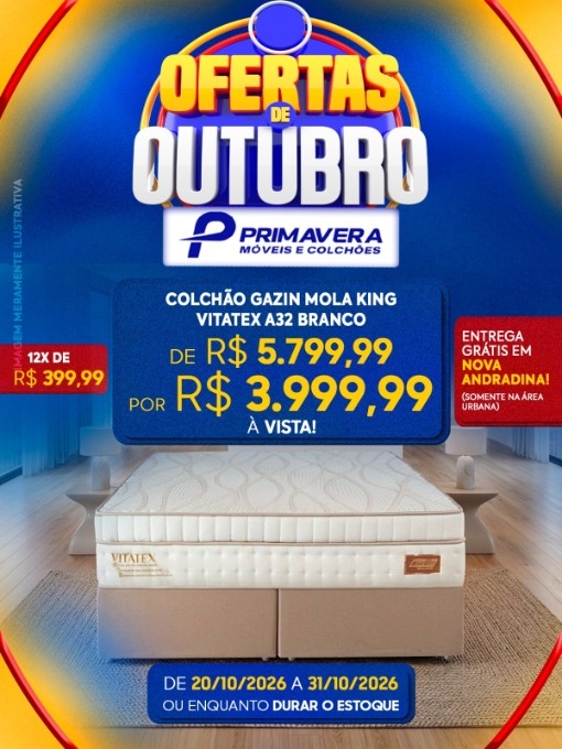 Primavera Móveis anuncia ofertas com descontos de até 44% em Nova Andradina