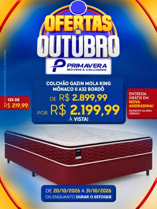 Primavera Móveis anuncia ofertas com descontos de até 44% em Nova Andradina