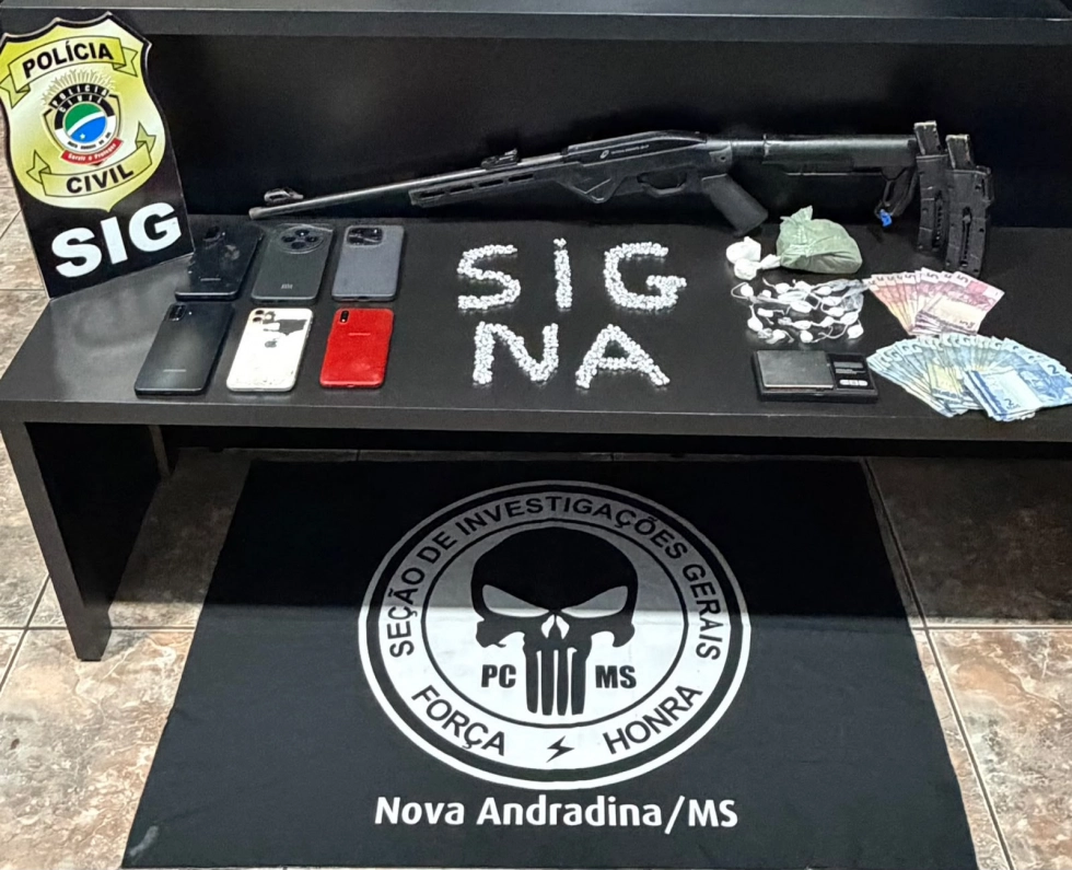 SIG de Nova Andradina apreende dois adolescentes com drogas e arma em Nova Casa Verde
