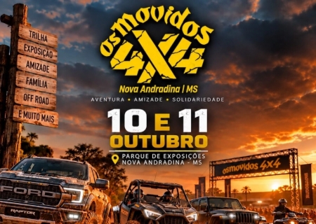 Os Movidos 4x4 começa neste sábado em Nova Andradina com shows, trilhas e gravação de DVD