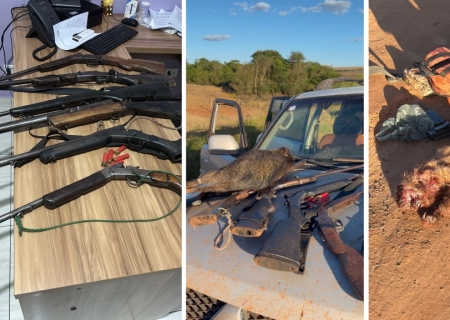 Seis homens são presos com seis armas durante caça ilegal em Sete Quedas