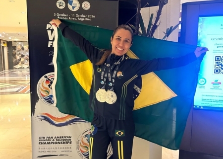 Atleta de Nova Andradina conquista duas medalhas de prata no Pan-Americano de Kung Fu Wushu