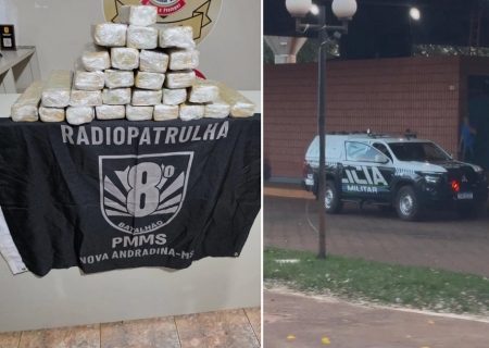 PM apreende mais de 20 kg de maconha com passageiro em Nova Andradina