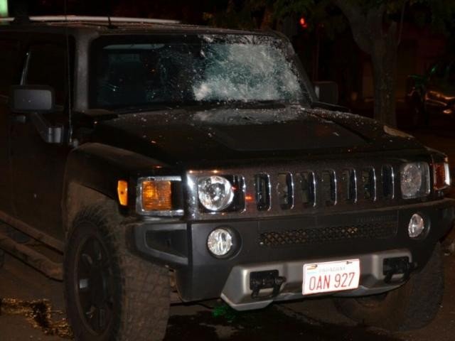 Carro blindado de Rafaat, metralhado por arma antiaérea em junho de 2016 - Foto: Arquivo