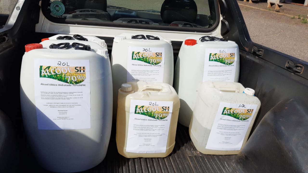Doação de álcool 70% pela Usina Santa Helena - Foto: Divulgação