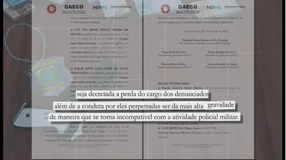 Investigação do Gaeco e MP pede perda do cargo dos denunciados - Foto: TV Morena/Reprodução