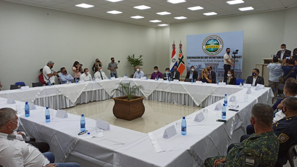 Autoridades paraguaias e comerciantes discutem protocolo para reabertura da fronteira com o Brasil - Foto: Fronteira Seca/Divulgação