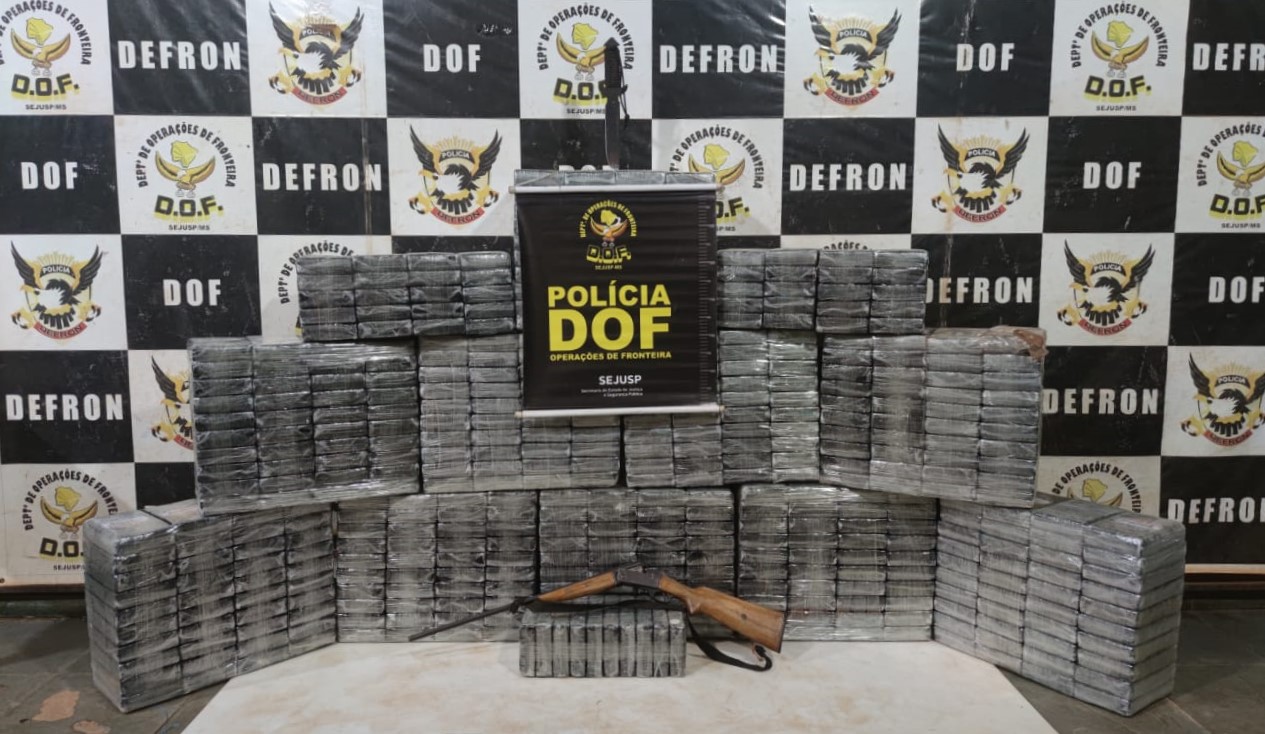 Uma das cargas de cocaína apreendida pelo DOF em Coronel Sapucaia - Foto: DOF/Divulgação