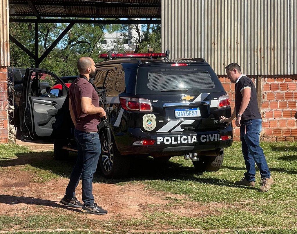 Pris&atilde;o do suspeito em Ponta Por&atilde; neste s&aacute;bado (22) - Foto: WhatsApp/Jornal da Nova
