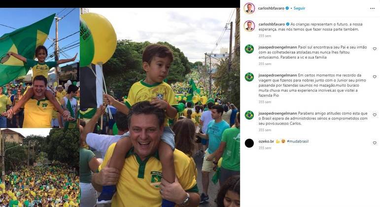 Carlos F&aacute;varo, hoje ministro de Lula, em manifesta&ccedil;&atilde;o pelo impeachment de Dilma Foto - Reprodu&ccedil;&atilde;o/Instagram Carlos F&aacute;varo/13-3-2016