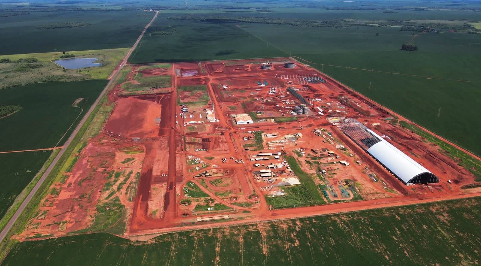 Obras da usina de etanol em Maracaju - Foto: Divulga&ccedil;&atilde;o/Grupo Cerradinho