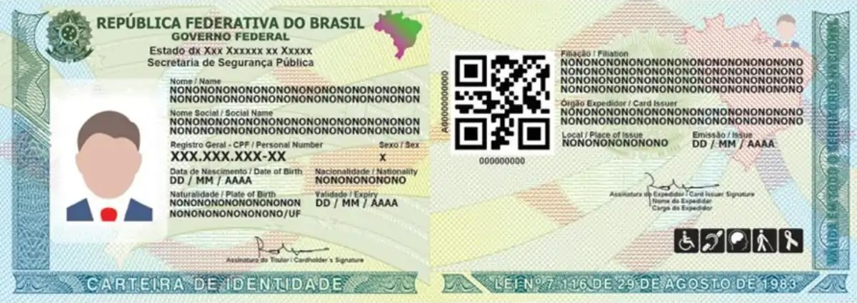 Modelo da CIN &ndash; Carteira de Identidade Nacional - Foto: Gov.BR